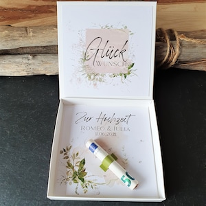 Geldgeschenk Hochzeit mit Namen Geschenk Hochzeit Geschenkbox Hochzeit individualisiertes Geschenk Bild 4