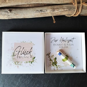 Geldgeschenk Hochzeit mit Namen Geschenk Hochzeit Geschenkbox Hochzeit individualisiertes Geschenk Bild 6