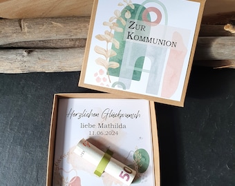 Geldgeschenk Kommunion | Geschenk Kommunion | Geschenkbox Kommunion Geldgeschenk | individualisiertes Geschenk boho