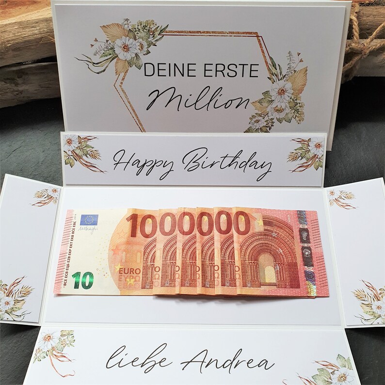 EXPRESSVERSAND Geldgeschenk Geburtstag Erste Million Etsy