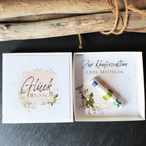 Geldgeschenk Konfirmation Geschenk Konfirmation Geschenkbox Konfirmation Geldgeschenk individualisiertes Geschenk boho Bild 3