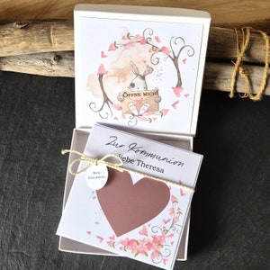 Rubbelkarte Kommunion Mädchen | Geschenk Kommunion Rubbelkarte | Geschenkbox Kommunion Gutschein | personalisiertes Geschenk boho