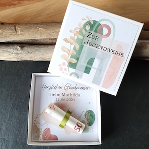 Geldgeschenk Jugendweihe | Geschenk Jugendweihe | Geschenkbox Jugendweihe Geldgeschenk | personalisiertes Geschenk boho