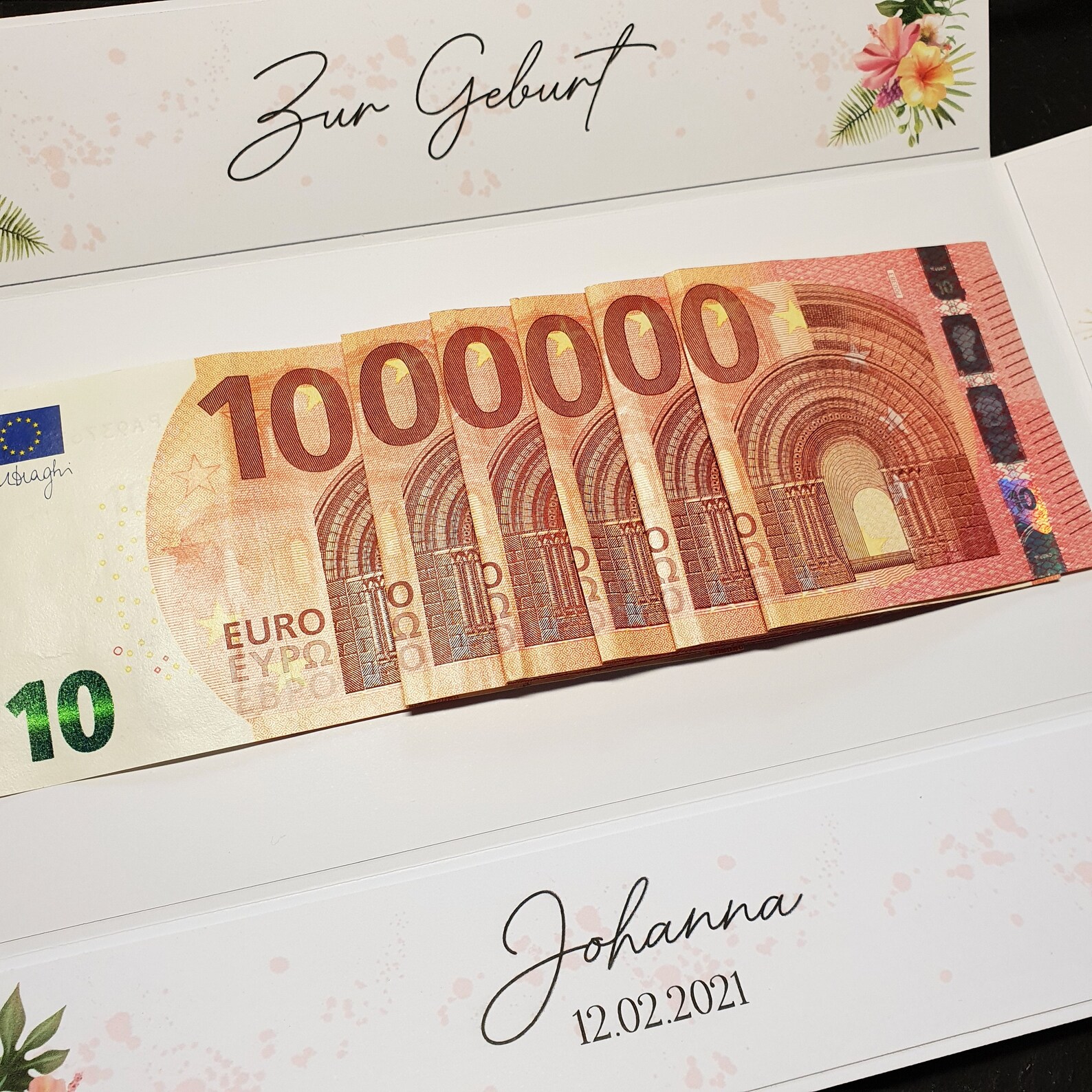 Zur Geburt Mädchen Geldgeschenk Geburt Erste Million Etsy