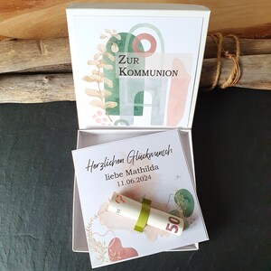 Geldgeschenk Kommunion | Geschenk Kommunion | Geschenkbox Kommunion Geldgeschenk | personalisiertes Geschenk boho