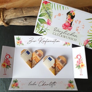 Geldgeschenk Konfirmation Aufklappkarte | Explosionsbox Geldgeschenk | Geschenk mit Namen | personalisiertes Geschenk
