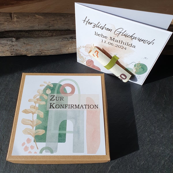 Geldgeschenk Konfirmation | Geschenk Konfirmation | Geschenkbox Konfirmation Geldgeschenk | individualisiertes Geschenk boho