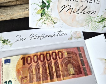 Geldgeschenk Konfirmation Erste Million | Explosionsbox Geldgeschenk | Geschenk mit Namen | personalisiertes Geschenk