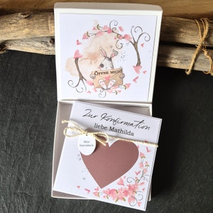 Rubbelkarte Konfirmation Mädchen | Geschenk Konfirmation Rubbelkarte | Geschenkbox Konfirmation Gutschein | personalisiertes Geschenk boho