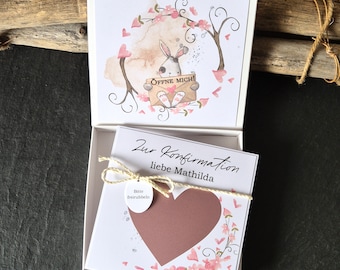 Rubbelkarte Konfirmation Mädchen | Geschenk Konfirmation Rubbelkarte | Geschenkbox Konfirmation Gutschein | personalisiertes Geschenk boho