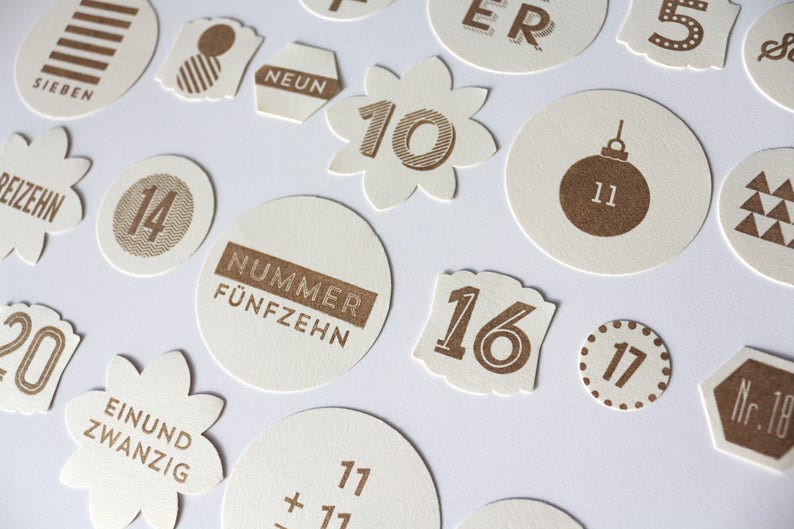 Advent calendar numbers, advent calendar numbers, stamped image 1