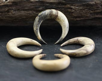 Hand-Carved Tamarind Wood Crescent Moons 30mm, Rustic Lunar Charms, Bulk • 30mm