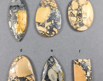 Polished Maligano Jasper Cabochons: Unique Patterned Gemstone (37-58mm)