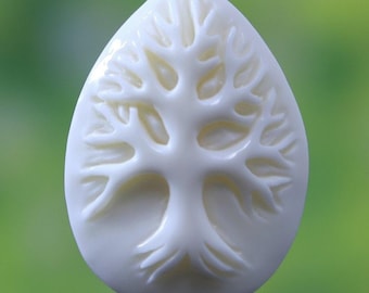 Hand-Carved Tree of Life Cabochon • Cabochon • 37mm