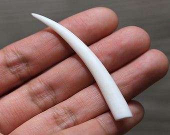 Long Buffalo Bone Tusk Charm • Simple & Elegant Pendant for Necklace Design • 63mm