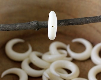 Bone Crescent Moon Beads 15mm • Side Drilled Lunar Charms
