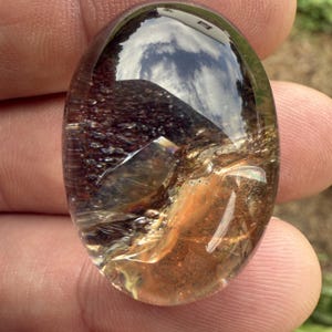 Manifestation Crystal with Rainbow Included Quartz, Crystal in Crystal Gem, Inner World, 34mm
