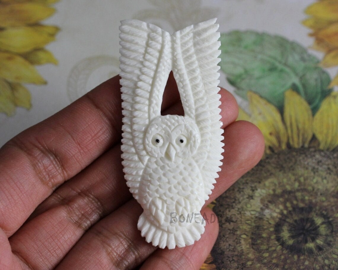Barn Owl Pendant • Symbol of Wisdom & Vision • Hand Carved Necklace • Bird Lover