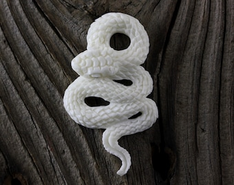 Handcarved Snake Charm • Gift for Reptile or Snake Lovers • Unique Pendant • 50mm