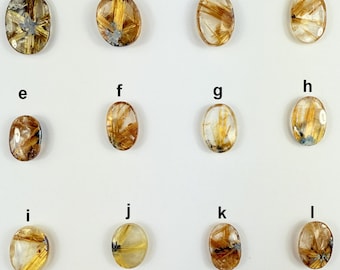 Golden Rutilated Quartz Oval Cabochon Pick Your Stone • 14–20mm