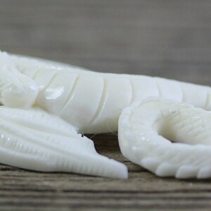 Hand Carved Bone Dragon Pendant 63mm Side Drilled Fantasy Focal image 2