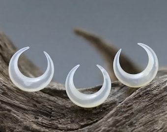 Mother of Pearl Crescent Moons • 15mm Lunar Charms for Boho, Bridal • 15mm