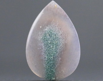 Teardrop Grape Agate Cabochon: Purple Chalcedony Gemstone, 26mm