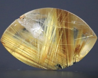 Golden Rutile Quartz Eye Shape for Statement Jewelry and Pendants