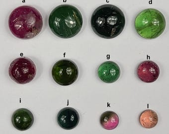 Tourmaline Round Cabochons Natural Setting and Wrapping Jewelry Designing Stone Lot