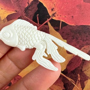 Upcycled Buffalo Bone Fish Pendant: Hand-Carved Ocean Totem (62mm)