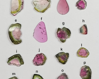 Pink & Green Delights: Watermelon Tourmaline Slices (Choose A-P), 10-14mm