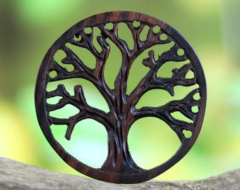 Sono Wood Organic Pendant Bead Tree of Life Carving Hand Carved Bohemian Jewelry Large Pendant High Quality Unique Focals Beads