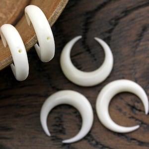 Bone Crescent Charms - Drilled for Easy Earring & Pendant Making, 20mm