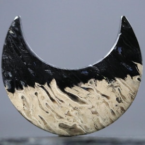 Crescent Moon Cabochon - Fossilized Palm Root, 38mm