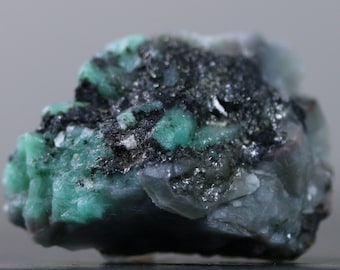 CLEARANCE Natural Emerald & Hematite Rough Flat Back Specimen for Rustic Jewelry Designs or Collectors Natural Gemstone