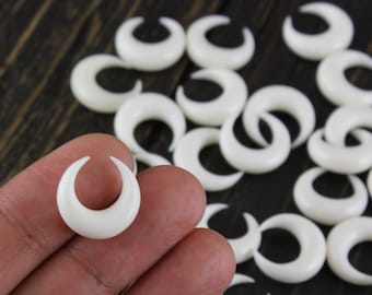 Bone Crescent Moon Charms 15mm • Tiny Lunar Focals for Boho, Witchy Jewelry