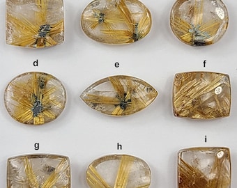 Choose Your Gold Star Rutilated Quartz (A–I) | Hematite Anchors & Radiant Golden Needles
