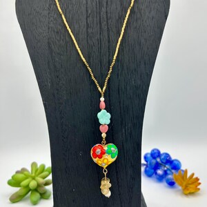 Flor de Oro Corazonita Beaded Necklace