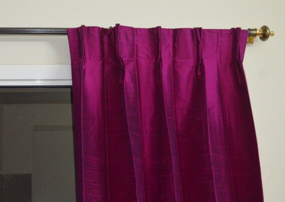Megenta Colored Silk Drapes In Rich Raw Silk Dupioni Silk Etsy