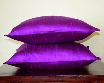 Eggplant  Dupioni pure silk cushion cover code 238/12X12, 12x16, 12x20, 14x20, 14x24, 16x16, 18x18, 20x20, 22x22, 24x24 & 26X26