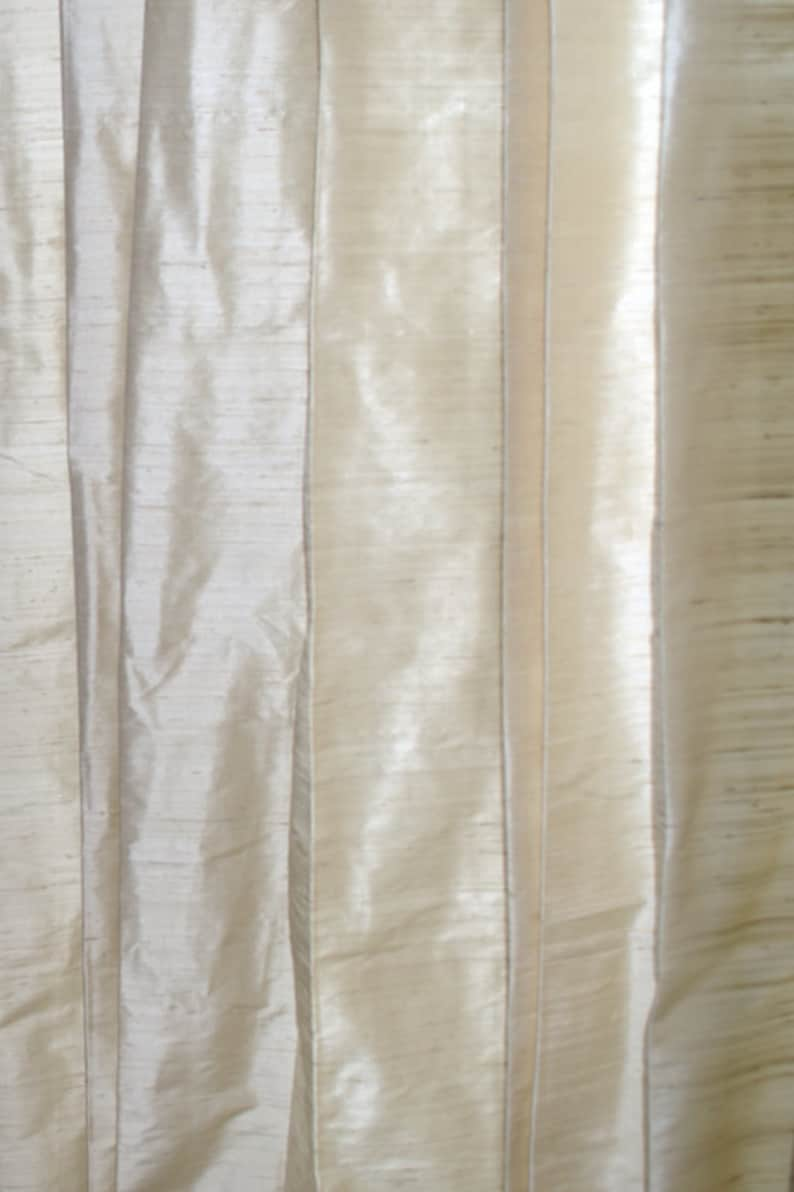 Ivory Colored Silk Drapes in Rich Raw Silk / Dupioni Silk/ Natural Silk image 4