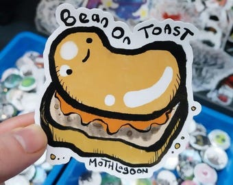 Bean on Toast Sticker - uk England lol bean on toast English food meme silly stickers Britain British United Kingdom Union Jack