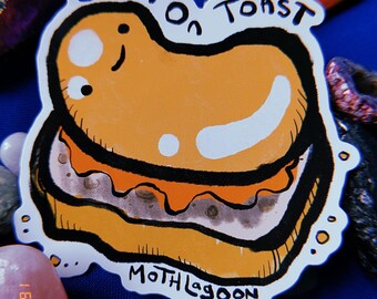 Bean on Toast Sticker - uk England lol bean on toast English food meme silly stickers Britain British United Kingdom Union Jack