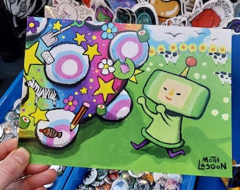 Katamari Print - playstation keita takahashi retro millenial game gaming gamer fan art kawaii japan nerd cute silly indie game japanese lol