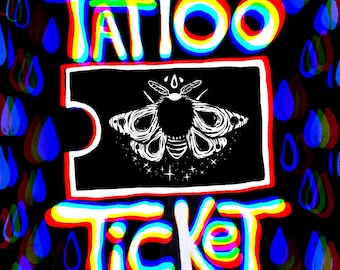 Tattoo Ticket - tattoo permission tats ink mothlagoon art cute drawing artist tattoo design art illustration tat tatted