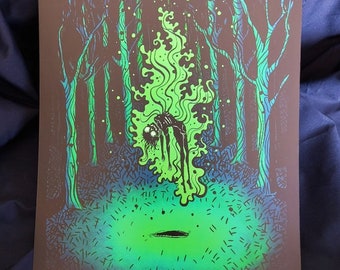 Curse Print - halloween horror art witchcraft witch gothic goth art dark scary spooky green decor cool pretty alternative alt weird creepy