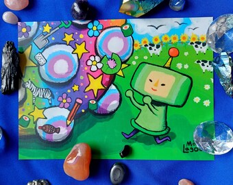 Katamari Print - playstation keita takahashi retro millenial game gaming gamer fan art kawaii japan nerd cute silly indie game japanese lol