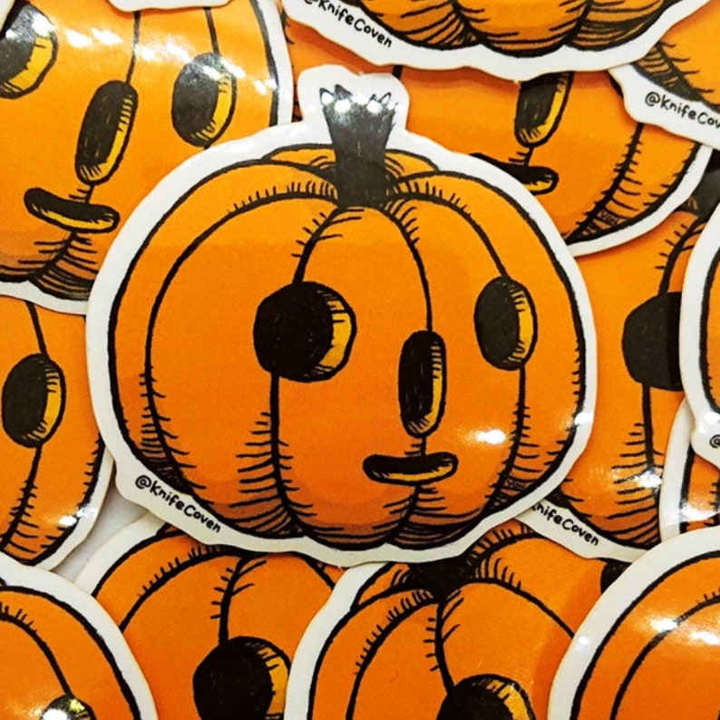 Pumpkin Sticker set of 3 Etsy