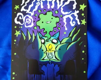 Seance Print - ghost gift present witch spooky art goth gothic scary paranormal horror art unique alternative dungeons and dragons magic