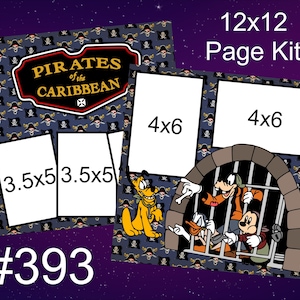 393) Pirati dei Caraibi Disney Layout 2-Page 12x12 Scrapbook Page Kit